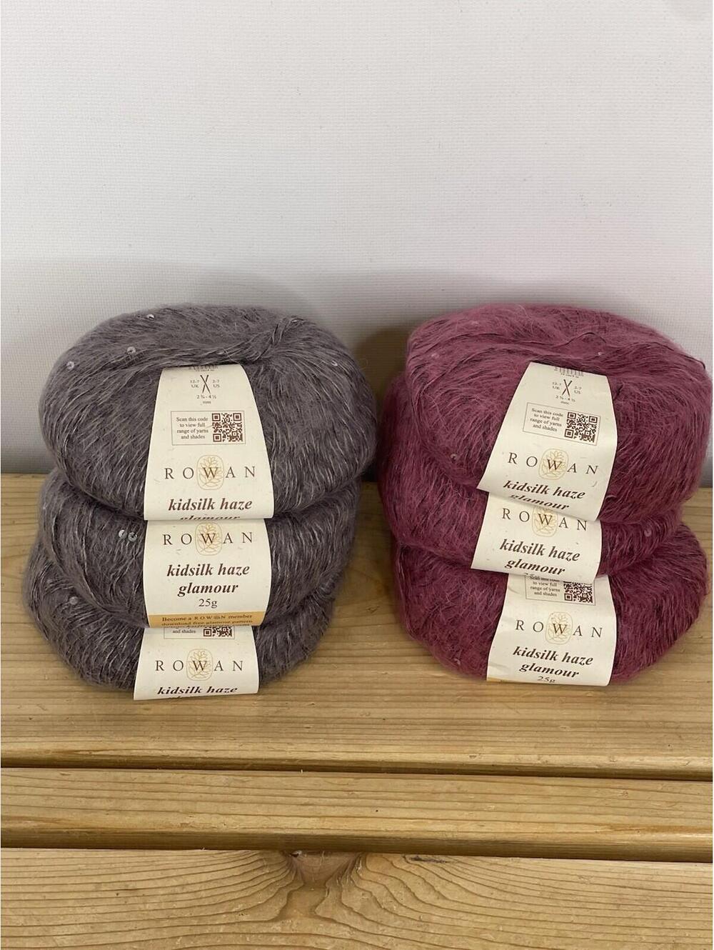 Rowan Kidsilk Haze Glamour Yarn - Lot of 6 Skeins (2 Colors)
